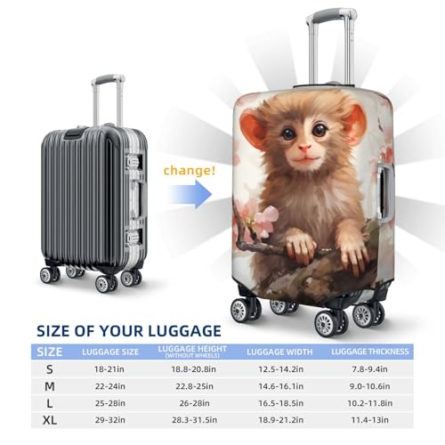 Cute Funny Monkey Travel Luggage Cover for Suitcase Anti-Scratch Fashion Suitcase Protector Washable Elastic Baggage Covers Fits 25-28 Inch Luggage for Travel Beach Holiday3