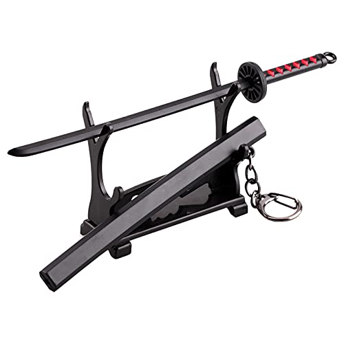 Preisvergleich Produktbild Katana Schlüsselbund, Minispielzeug Katana Schlüsselanhänger mit Scheide, Metallscheide Schwertwaage Modell Sammelschlüsselring, Anime Schlüsselbund Zubehör für Männer und Jungen (A)