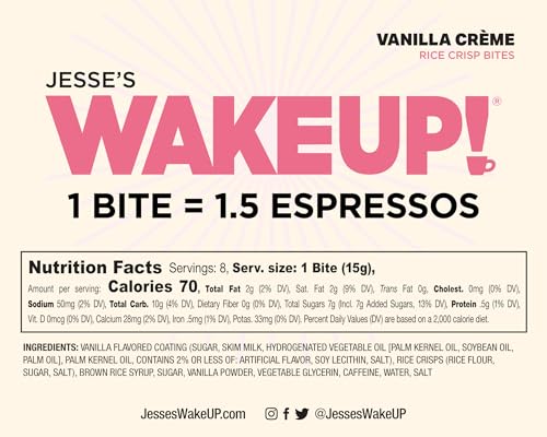 Image of WAKE UP! Caffeinated Protein Bites - VALUE PACK - 6 Cartons (48 Bites) 3 Vanilla Creme & 3 Mint Chocolate Proprietary Blend with 175mg Caffeine (1 Bite = 1.5 Espressos) Boosts Focus & Clarity - Gluten-Free, Vegetarian, Kosher