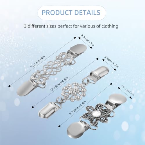 Image of 6 Pieces Dress Clips Back Cinch Set,5.5inch Scarf,Sweater,Clothes,Shawl,Retro Cardigan Collar,Travel Hat,Dress Shirt Brooch Clip for Women Girl Decor