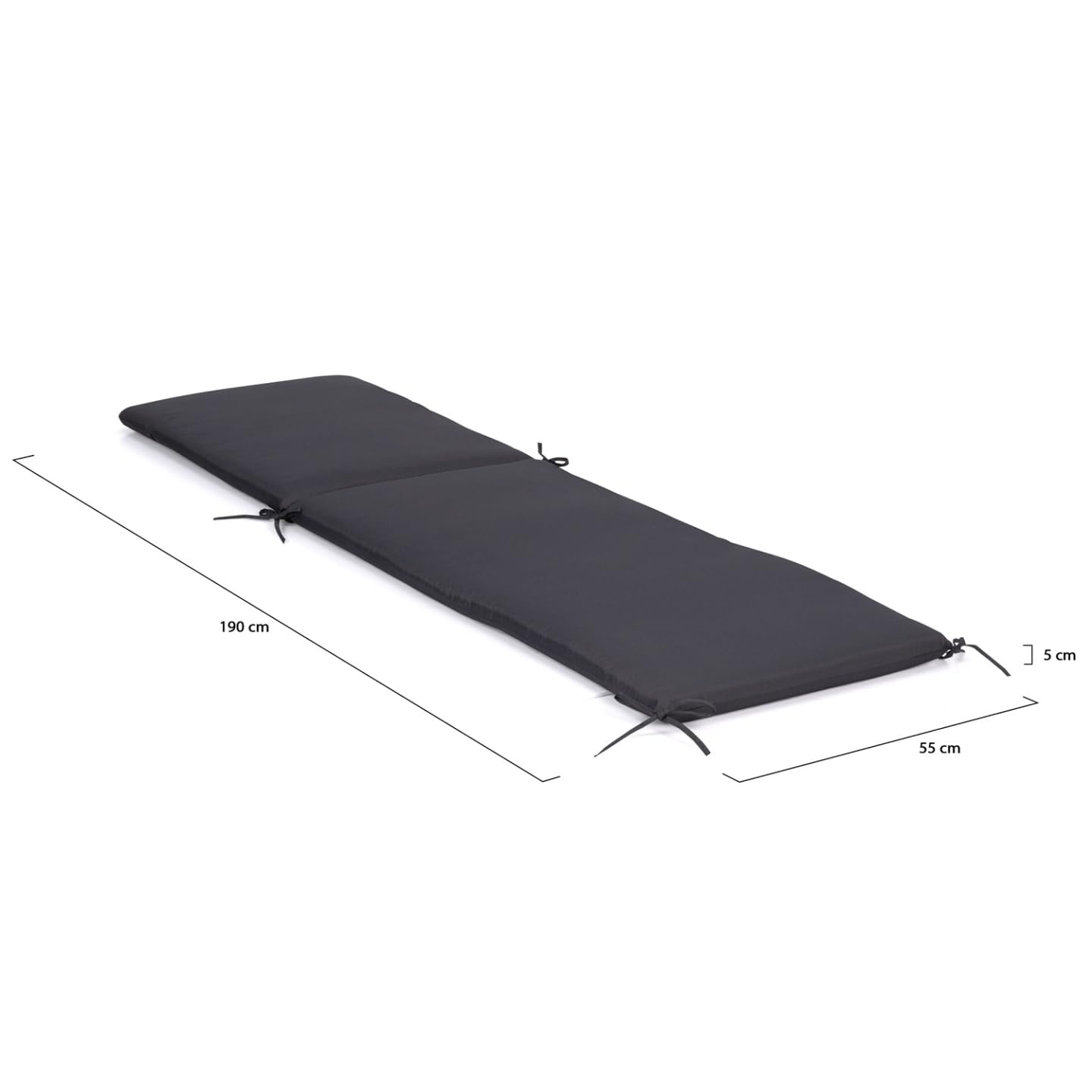 IDMarket - Lot de 2 Coussins transat 190 cm Gris Anthracite