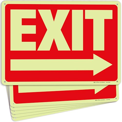 Panneau de sortie flèche droite photoluminescent signalisation iSYFIX