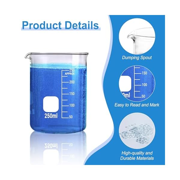 Glass-Beakers-Set-5-Sizes-10ml-25ml-50ml-100ml-250ml-33-Borosilicate-Beaker-for-Laboratories-Classrooms-or-Home-Griffin-Low-Form-Lab-Beakers Glass-Beakers-Set-5-Sizes-10ml-25ml-50ml-100ml-250ml-33-Borosilicate-Beaker-for-Laboratories-Classrooms-or-Home-Griffin-Low-Form-Lab-Beakers