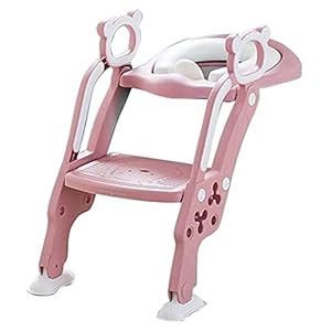 Paarse potty-zittoilet met ladder kitten patroon verstelbare toiletzitting met stap kruk, tot 60 kg, trainer toilet for…