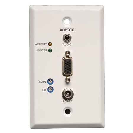 Tripp Lite VGA with Audio Over Cat5 / Cat6 Extender, Wallplate Receiver 1920x1440 at 60Hz(B132-100A-WP-1)