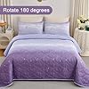 Ombre Quilt Set Twin Size Lavender Purple Quilt Set Kids Girls Bedding Set Reversible Lightweight Microfiber Bedspread Coverlet Set for All Season (68''x86'') #1