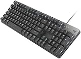 Logitech K845 Mechanical Illuminated Keyboard, Strong Adjustable Tilt Legs, Full Size, Aluminum Top Case, 104 Keys, USB Corded, Windows (TTC Brown Switches) (Renewed)