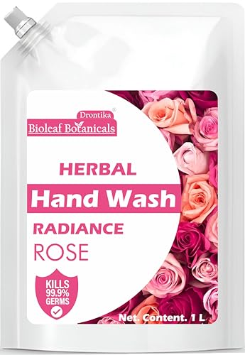 Image of Bio Leaf Botanical pH-Balance Moisturizing Rose Liquid Hand Wash with Refreshing Fragrance |1000ml | Germ Protection Formula | Handwash Liquid Soap Refill