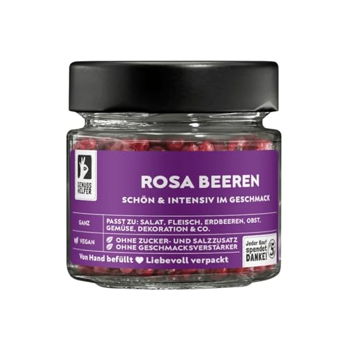 Bremer Gewürzhandel Pfeffer rot ganz Pfefferbeere rosa leicht pikant hervorragend für Salate und Gemüse 30g im Glas