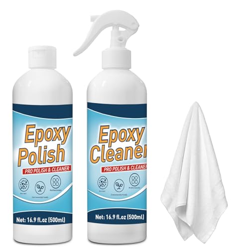 Resin Polishing Kit - 500ml Pro Polish &amp; 500ml Epoxy Cleaner Kit, Specially Formulated for Epoxy Resin, Removes Scratches &amp; Scuffs - Perfect for DIYers, Home Decor