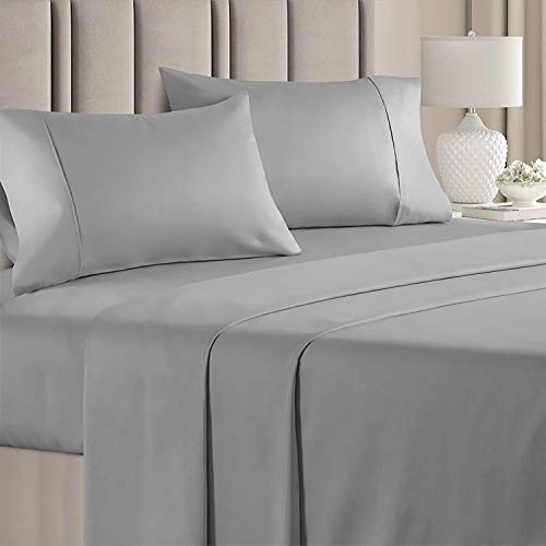 Sheet Set on Amazon- Queen Bed, Silver Grey Solid, Easy All Around Elastic Fits Mattress Upto (10-12 Inch) Deep Pocket 4 PCs-(1 Flat, 1 Fitted, 2 Pillow cases)- 700 TC 100% Egyptian Cotton Sheet Set on Amazon- Queen Bed, Silver Grey Solid, Easy All Around Elastic Fits Mattress Upto (10"-12" Inch) Deep Pocket 4 PCs-(1 Flat, 1 Fitted, 2 Pillow cases)- 700 TC 100% Egyptian Cotton