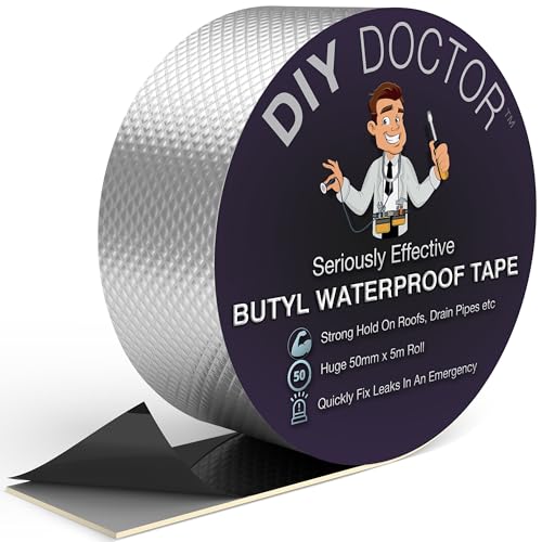 DIY Doctor Waterproof Tape for Leaks - Butyl Tape - Roof Sealant - Outdoor Repair Tape - Aluminium Foil 50mm x 5m