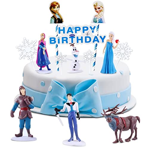 Figurines Princesse Frozen Gâteau Topper,15 pcs Frozen Figurines Décoration de Gâteau,Frozen Cake Toppers,Decoration Gâteau Frozen,Figurines La Reine des Neiges D'anniversaire sur Thème Reine Neiges