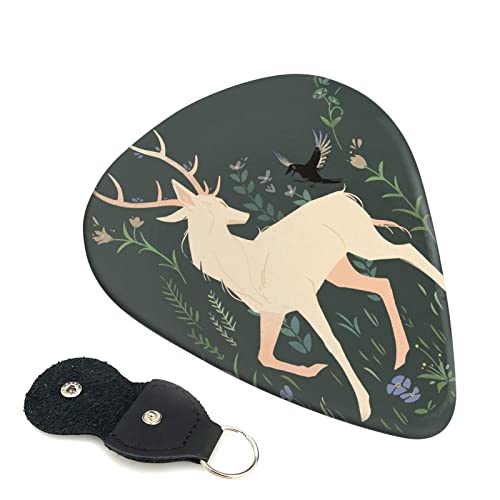 FUCVNPZ Lot de 6 médiators en celluloïd, motif oiseau et cerf, pour guitares acoustiques, électriques, basses ou ukulélé - Les Beatles, Paul McCartney, John Lennon, RIngo Starr, George Harrison FUCVNPZ Lot de 6 médiators en celluloïd, motif oiseau et cerf, pour guitares acoustiques, électriques, basses ou ukulélé