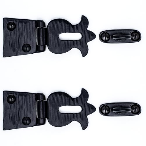2 Pack 2.75 inch Decorative Furniture Hasp Small Latch - Antique Trunk Hardware, Wrought Iron Decorative Hardware, Decorative Metal Hardware - The Sonora Series by Borderland Rustic Hardware