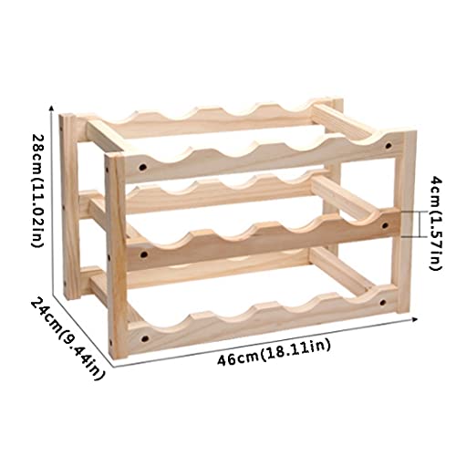 Soporte para botellas de vino de madera para 12 botellas miniatura 2