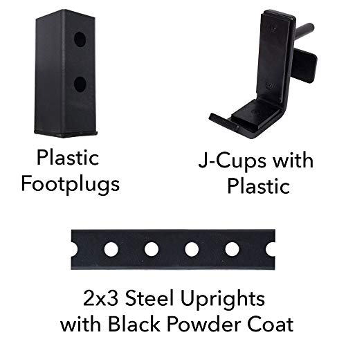 Murphy Rack Fold Up Wall Mounted Folding Squat Rack Space Saving Power Stand with Pull Up Bar Home Gym Equipment (Textured Black Powder Coat)