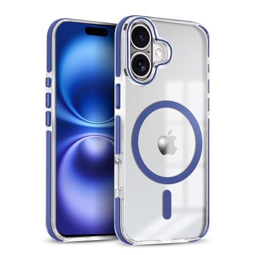 Image of MINTZZ ️ for iPhone 16 Case, Compatible with MagSafe, Military-Grade Protection, Yellowing Resistant, Scratch-Resistant TPU Back, Magnetic Phone Case for iPhone 16 Navy Blue