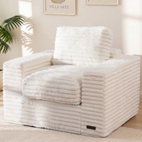 Image of MAXYOYO Bean Bag Chair with Pillows, Floor Sofa with Armrests and Support, Plush Foam Filled Lounge Chair for Adults, Cozy Bean Bag Couch for Living Room, Bedroom, Apartment, Beige