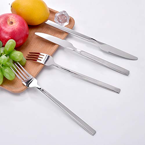 QUCHER 12-delige 18/8 tafelmesbestekset voor huishoudelijk roestvrijstalen tafelmessen voor thuiskeuken en restaurant (12 stuks) - Image 6