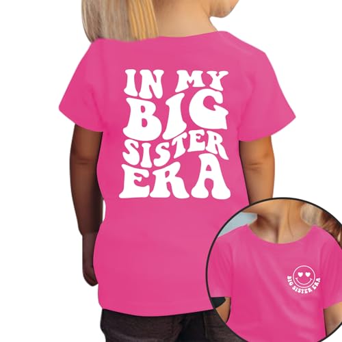 Image of Toddler Big Sister Shirts in My Big Sister Era Girl Graphic T-Shirt Casual Toddler Infant Girls Outfits