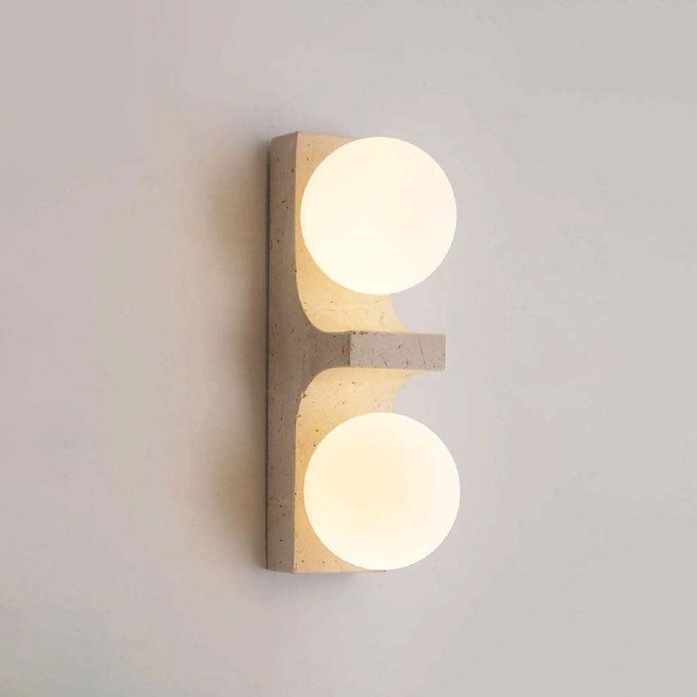 LYOUAE Vintage Yellow Travertine Wall Sconce Mid Century Hallway Wall Lamp
