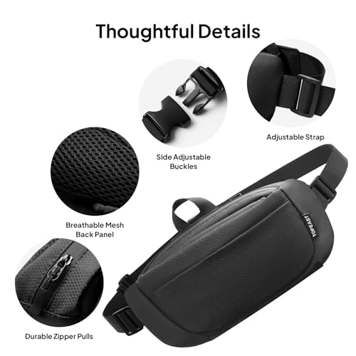 TOPEAST Waist Pack Large Capacity Fanny Pack with Hidden Water Bottle Pocket, Water Resistant Crossbody Sling Bag for Men Women, Adjustable Belt Bag for Hiking Running Travel Cycling - image 6