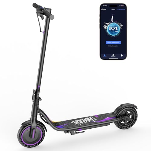 Electric Scooter, 350W Power, 19 Mph Max Speed, 15 Miles Max Range, Lightweight Portable E Scooter with 8.5" Solid Fire, with Dual Brakes & Lighting System, Smart APP & LCD Display