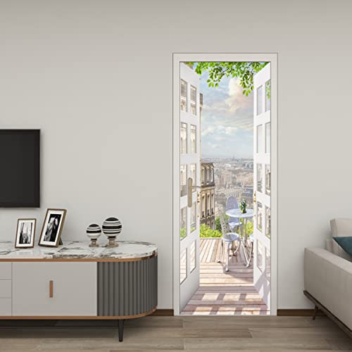 Sticker décoratif amovible pour masquer et sublimer une porte usée