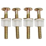 4 Pieces Universal Toilet Seat Bolts Screws Set Heavy Duty Toilet Seat Hinge Bolts with Plastic Nuts