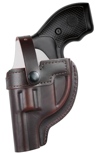 Top-Grain Leather OWB J Frame Revolver Holster Fits Taurus Model 327 605 856 905 942 for S&W 60 360PD 442 637 640 642 fits SP101, for 2