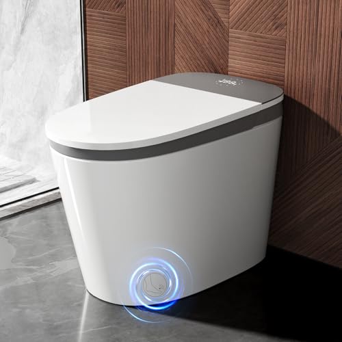 HAWKROWN Smart Bidet Toilet, Auto Open/Close Lid, Auto Flush, Built in Tank with Boost Pump, 1000 Gram MaP Flushing Score, Elongated Heated Seat, UV Purified Water Wash and Cleaning Foam Dispenser