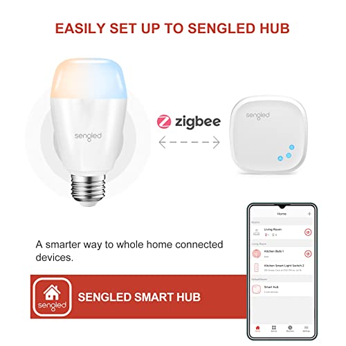 Sengled Zigbee Smart Bulbs, Tunable White 2700K~6500K, Hub Required, Dimmable Via Wall Switch, Works With Smartthings And Echo Plus With Built-In Hub, Daylight A19 E26 thumb #2