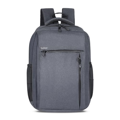 Swiner Casual Laptop Backpack 15.6 inch Unisex, Waterproof Office Bag/College Bag/School Bag/Everyday Bag (Modal 3, Dark Grey)