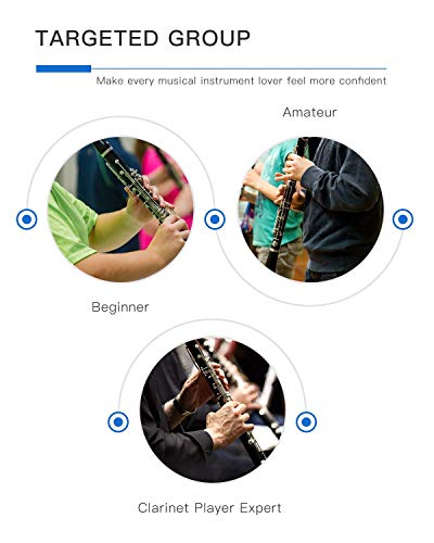 LAGRIMA B Flat Beginner Student Clarinet with 2 Barrels, Case, Stand,10 Reeds, Mouthpiece (Pink)
