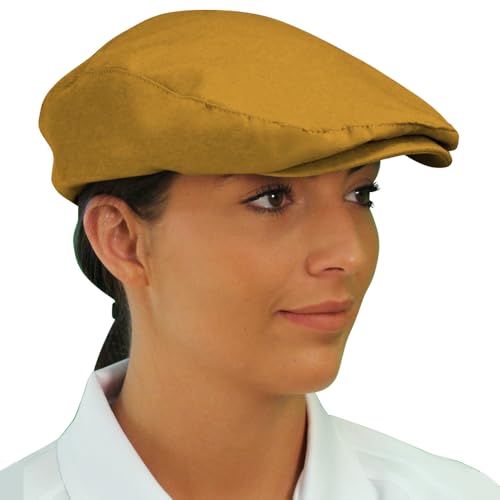 Ben Hogan Flat Newsboy Ivy Hat - Traditional Golf Cap, Gatsby Hat - Solid Gold Microfiber - Thumbnail 3