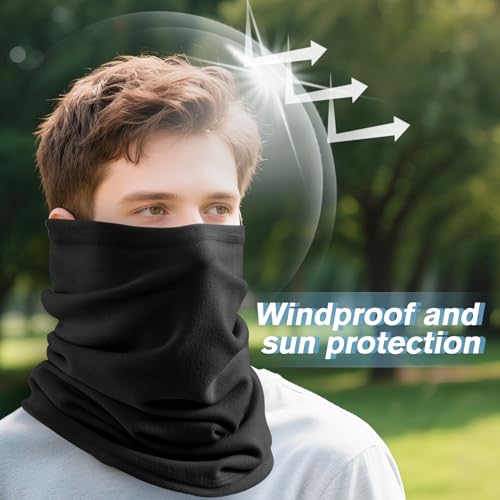 2-Pack Neck Gaiter Face Cover Scarf for Men & Women - Breathable Sun & Wind-proof Cotton Stretchy Face Mask for Running Skiing Hiking Motorcycle4