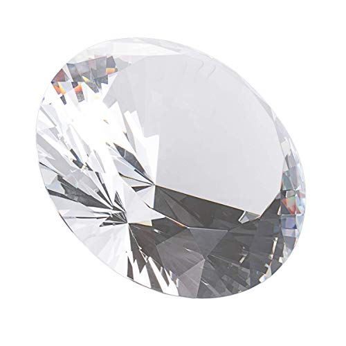 多色透明 水晶 ダイヤモンド 150mm ペーパーウェイト ガラス 家の装飾 文鎮 装飾品 誕生日 母の日 結婚記念日 プレゼント 妻 【ギフトボックス】 (透明)