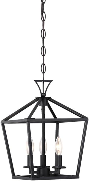 Savoy Essentials 3-420-3-322 Townsend Open Frame Pendant Lantern Ceiling Light, 3-Light 180 Total Watts, 15" H x 10" W, Warm Brass