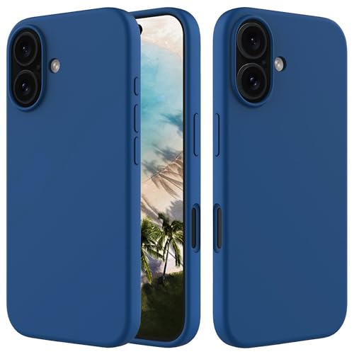 Image of ArmourPro Silicone Back Case for iPhone 16, Soft-Touch Case | Dark Blue