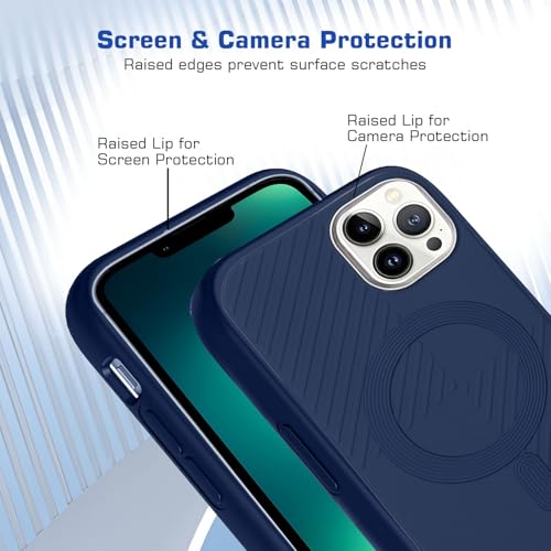 Image of AIBEX Hybrid iPhone 13 Pro Back Cover Case Compatibe with Mag Saf | Shockproof Design |Camera Protection Bump | Back Cover Case for iPhone 13 Pro (PC, TPU) (Blue)