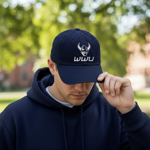 Gorra bordada con visera azul ajustable estilo western miniatura 5