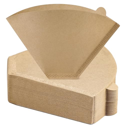 Image of 200 Count #4 Cone Coffee Filters 8-12 Cup, Unbleached Natural Coffee Paper Filters, No Blowout, Disposable Coffee Filter for Pour Over and Drip Coffee Maker