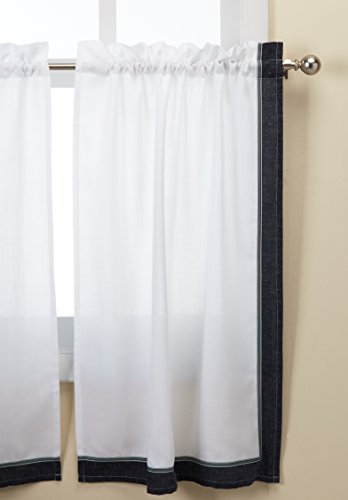 Lorraine Home Fashions Stratford Tier Curtain Pair, 56 by 36-Inch, Blue