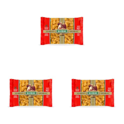 Image of San Remo Fusilli Pasta 500g | | High Protein & Fibre | Vegetarian | Quick Cooking| Non-Sticky | Authentic Italian Taste (Pack of 3)