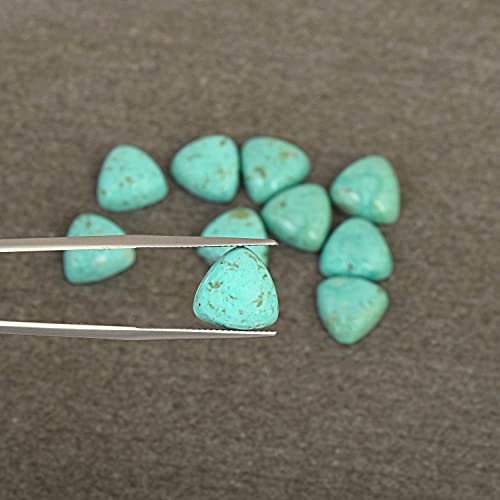 Turquoise cabochon 8mm trillion dos plat, pierre semi-précieuse pour création bijoux - 5
