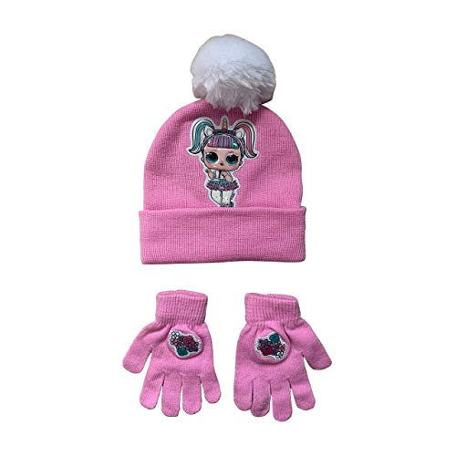 L.O.L Surprise Hat & Gloves ''Patches'' Winter 2 Pieces Set For Girls (Pink) - Main Image