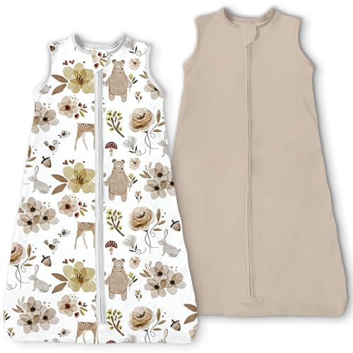 Image of Toddler Sleep Sacks 2T-3T-4T, 0.5 TOG Light Summer Wearable Blankets, Extra Long XL Sleeping Bags, 2 Pack