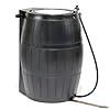 FCMP Outdoor Raincatcher 4000, Flat-Back Rain Water Barrel, 50-Gallon, Black – Rainwater Collection Storage Container w Side Spigots, Mesh Screen, Garden and Overflow Hose & Linking Kit