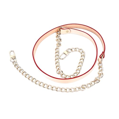 Alças de corrente de bolsa, correntes planas de substituição de ferro de couro, alça de metal para b